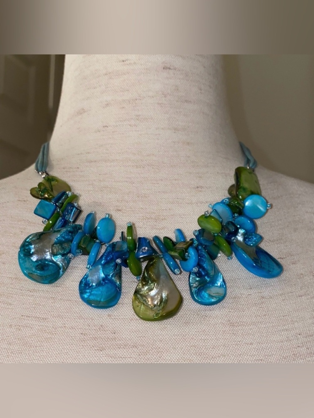 Blue and Green Shell Necklace